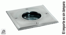 Artef piso  1xGU10 cuad L105 emb c-aro AcInox