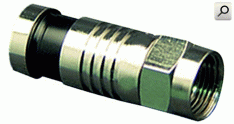 Ficha TV  75ohms Mach "F" p-RG 6 compres NEG