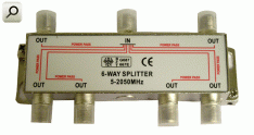 Derivador TV exter 6x 75ohms 2,0GHz Plus