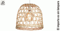Artef colgar  1xE27 campana mimbre 30x30 cala