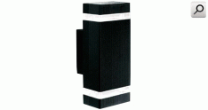 Artef pared  2xGU10 bidir recto AlFo NEG tex