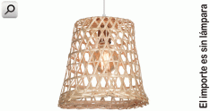 Artef colgar  1xE27 campana mimbre 40x40 c&oacute;ni