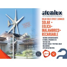 Artefacto de Alumbrado Publico LEDs SOLAR 150W + Eolico